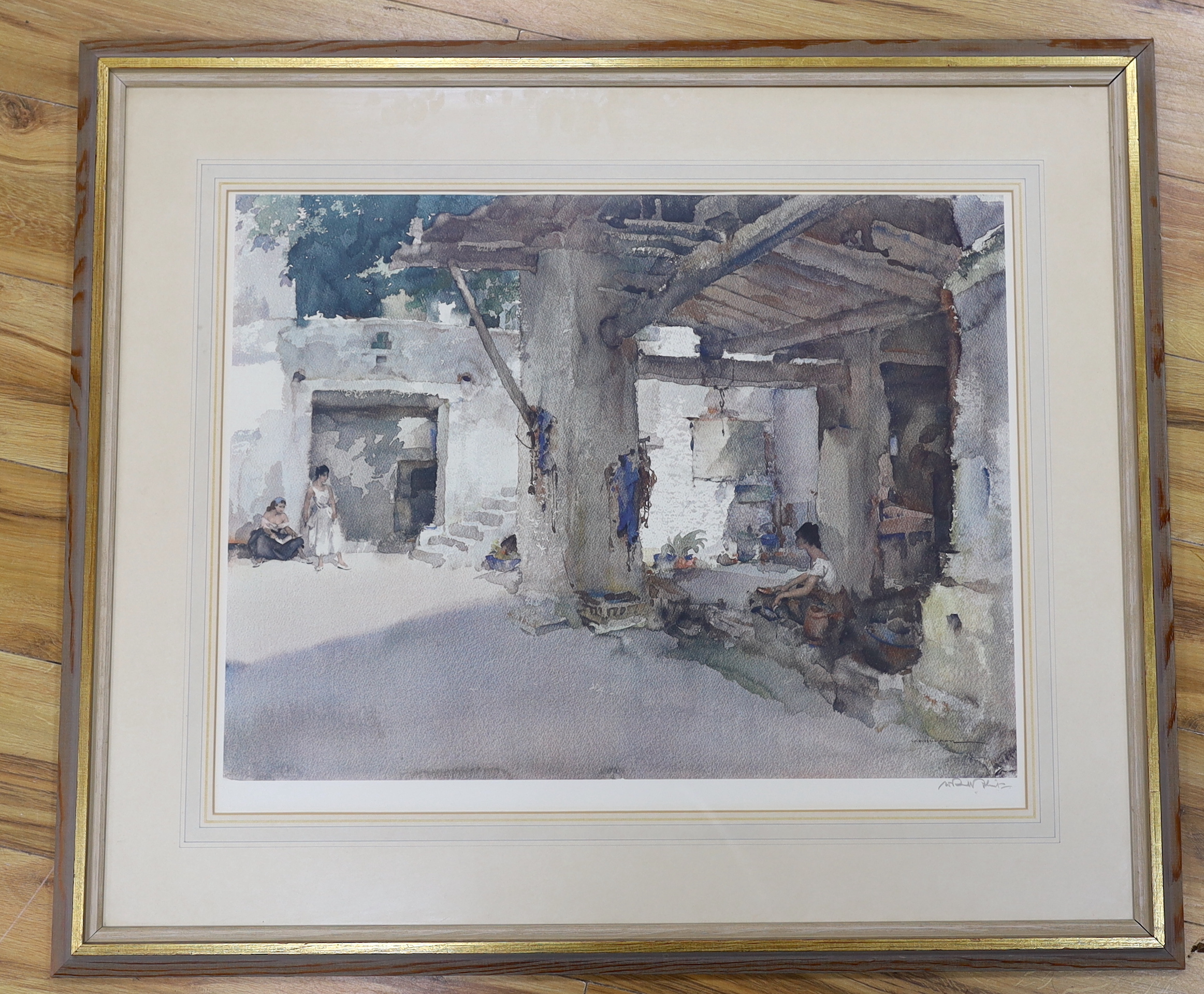 Sir William Russell Flint (Scottish, 1880-1969), coloured lithograph, 'La Quatorze Juillet', signed in pencil, embossed blind stamps, 86 x 54cm